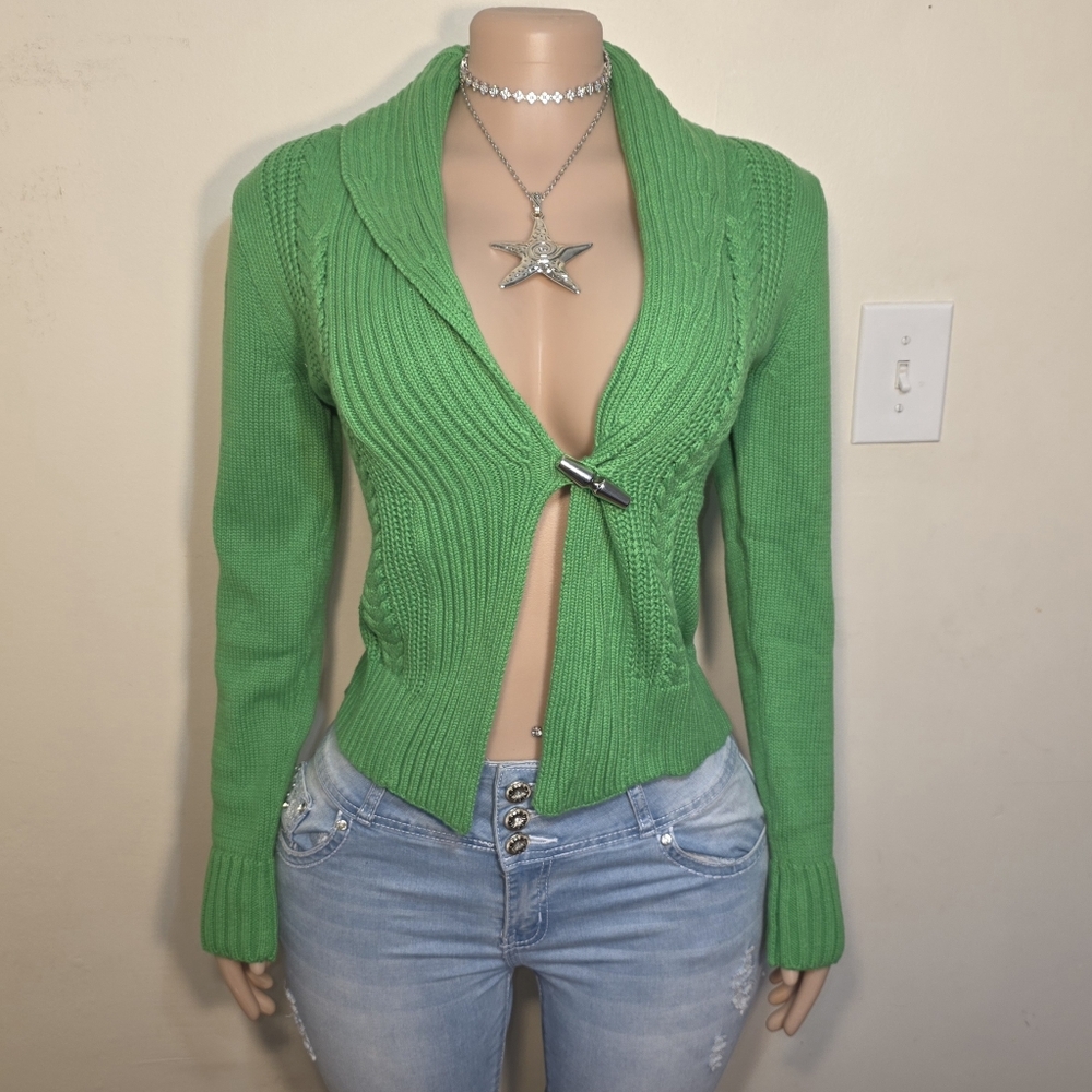 ☆American Living Green 100% Cotton Cable Knit Sweater☆